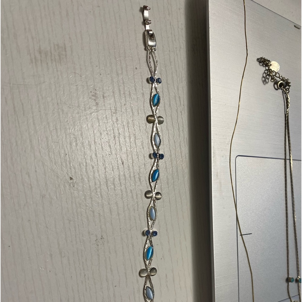 Blue and silver bracelet